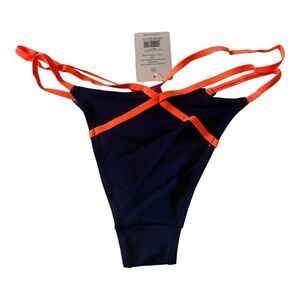 NWT L’Agent Eleena navy and orange swim bottoms size  L